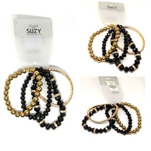 3/20$ Black And Gold Chic Bracelet Set, NWT